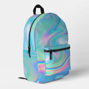 Holographic Rainbow Abstract Printed Backpack