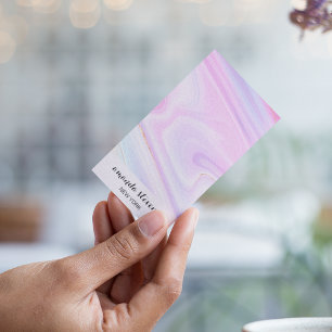 Holographic Rainbow Colourful Pastel Unicorn Business Card