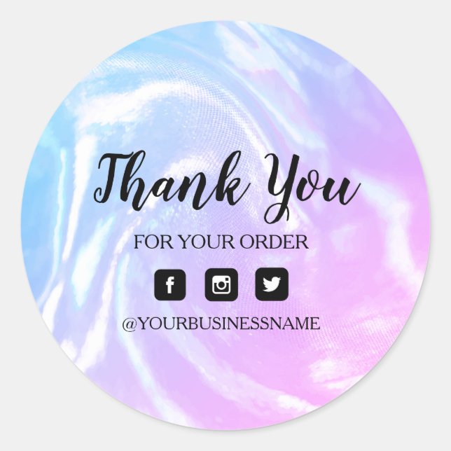 Holographic Rainbow | Elegance and Harmony    Classic Round Sticker (Front)