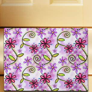 Holographic Rainbow Floral Collage Doormat
