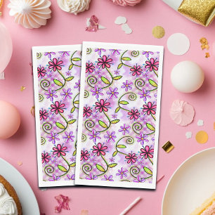 Holographic Rainbow Floral Collage Napkin