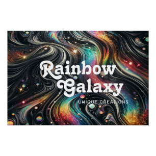 Holographic Rainbow Glitter 70s Galactic Creative  Poster
