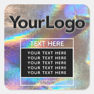 Holographic Rainbow Professional Handmade Candle Square Sticker