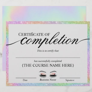 Holographic Salon Certificate of Completion Award