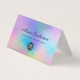 Holographic Script Modern Business Owner Business  Card