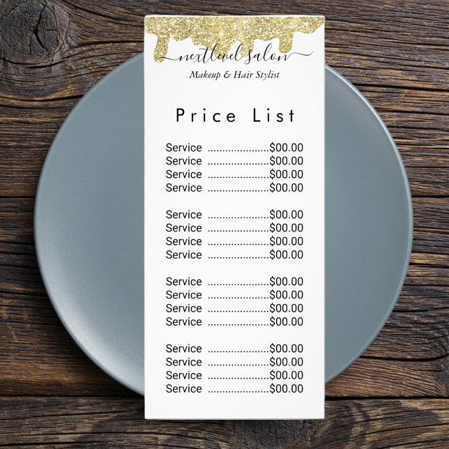 Holographic Signature Modern Glam Gold Glitter Rack Card (Holographic Signature Modern Glam Gold Glitter Rack Card
)