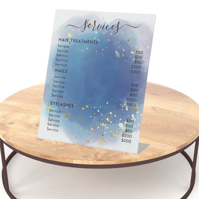 Holographic Signature Script Modern Glam Glitter Pedestal Sign (Holographic Signature Script Modern Glam Glitter Pedestal Sign
)