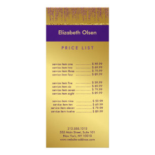 Holographic Signature Script Modern Gold Glitter Rack Card