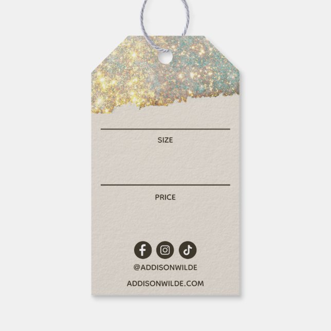 Holographic Signature Script Modern Price Hang Tag (Back)