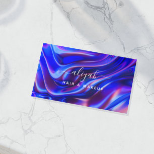 Holographic Signature Script With QR Code  Business Card