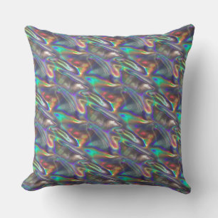 holographic silver throw pillow