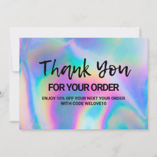Holographic Small Business Media Insert Thank You Card