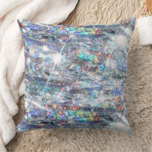 Holographic Sparkle Glitter Throw Pillow