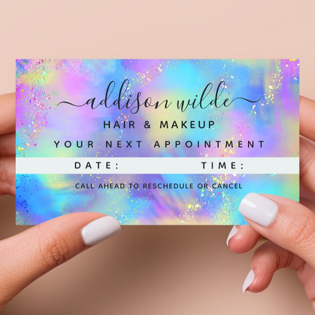 Holographic Sparkle Opal Iridescent Appointment Card (Creator Uploaded)