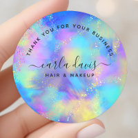 Holographic Sparkle Opal Iridescent Thank You