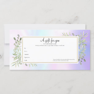 Holographic Spring Leaves Gift Certificate