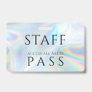 Holographic Staff All Access Pass Employee Name Badge