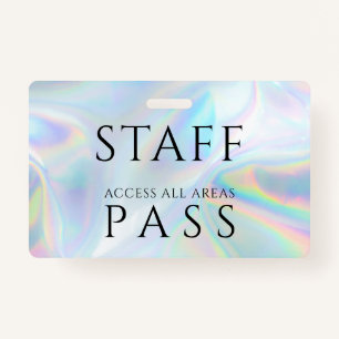 Holographic Staff All Access Pass Employee Name Badge