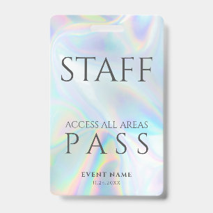 Holographic Staff All Access Pass Festival Event Badge
