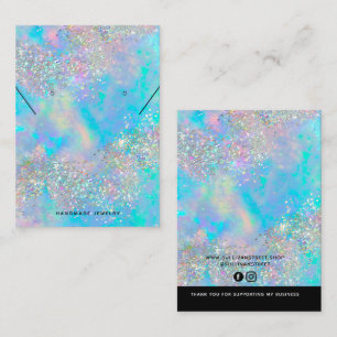 Holographic Stone  Necklace Earrings Display Card