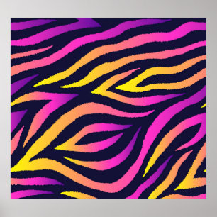 Holographic stripes, seamless futuristic pattern. poster