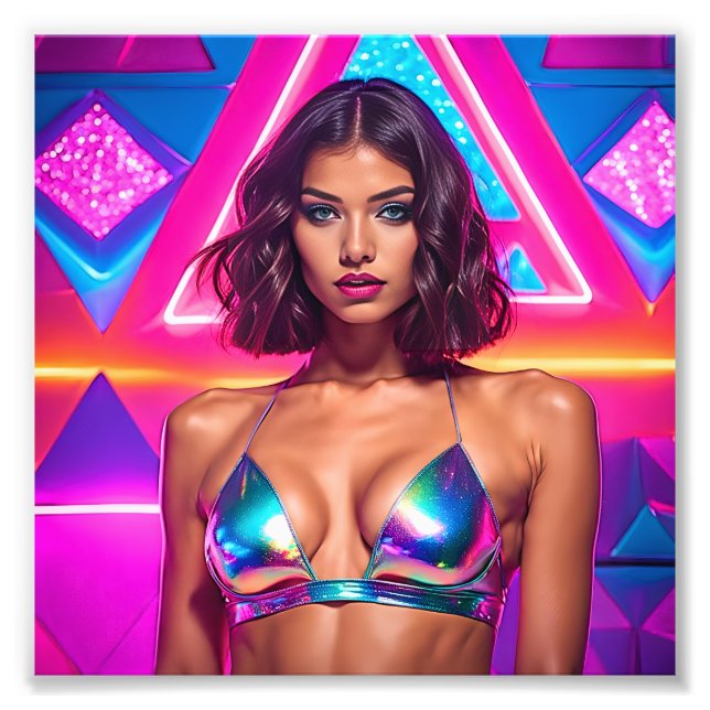 Holographic Swimsuit Model Photo Print (Front)