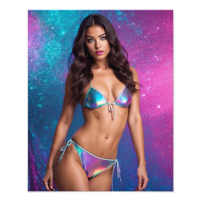 Holographic Swimsuit Model Photo Print (Front)