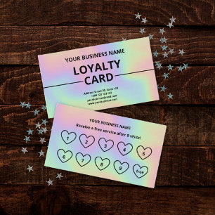 Holographic Texture Modern Cute Loyalty Card
