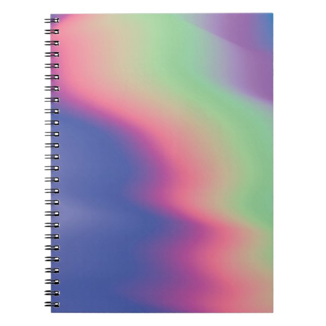 Holographic texture with colourful stains. Psyched Notebook (Front)