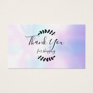 Holographic Thank You For Shopping Discount Card