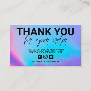 Holographic Thank You Small Business Business Card