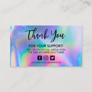 Holographic Thank You Trendy Salon Business Card