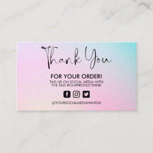 Holographic Thank You Trendy Salon Business Card