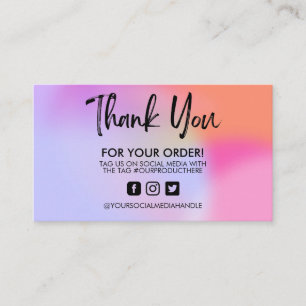 Holographic Thank You Trendy Salon Business Card
