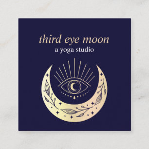 Holographic Third EYE Moon Yoga Spiritual Coach  Square Business Card