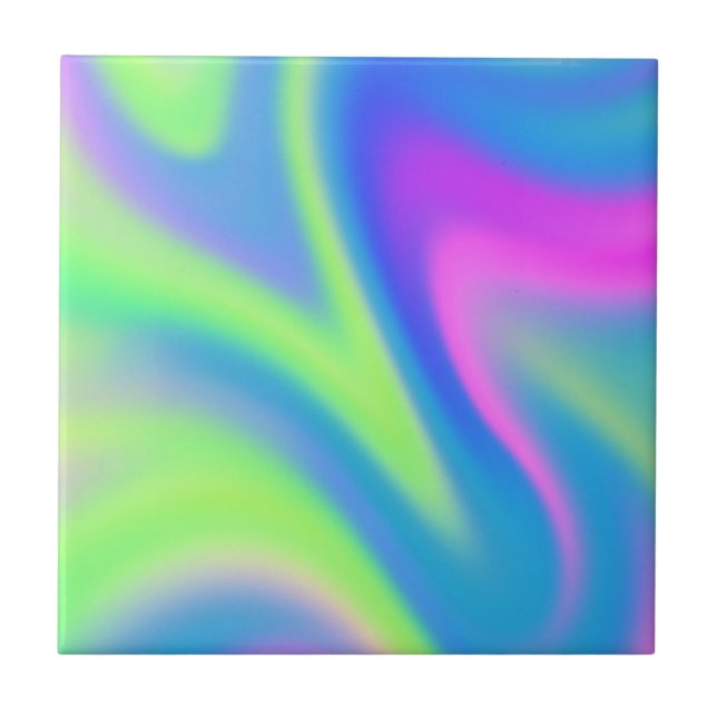 Holographic Tie Dye Ceramic Tile (Front)