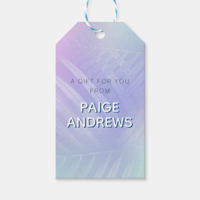 Holographic Tropical Leaves Gift Tags (Front)