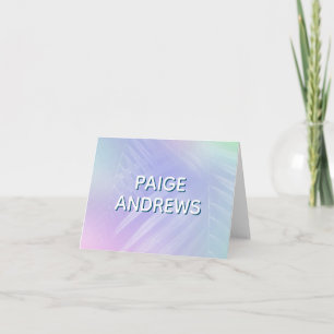 Holographic Tropical Leaves Note Card