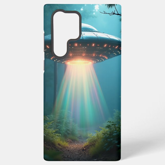  Holographic UFO Samsung Case – Forest Light Beam (Back)