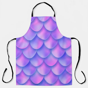 Holographic violet mermaid tail foil texture effec apron