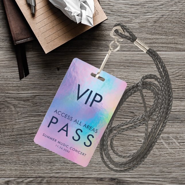 Holographic VIP All Access Pass Concert Backstage Badge (Custom VIP Event Pass)