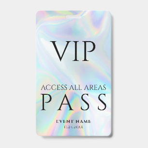 Holographic VIP All Access Pass Modern Event Badge