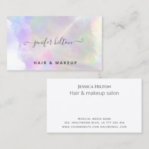Holographic watercolor elegant abstract business card