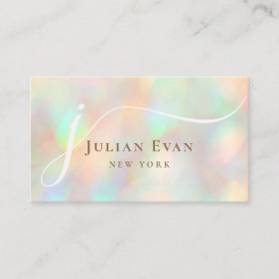 Holographie moderne Luxe Script Aura Carte de visi
