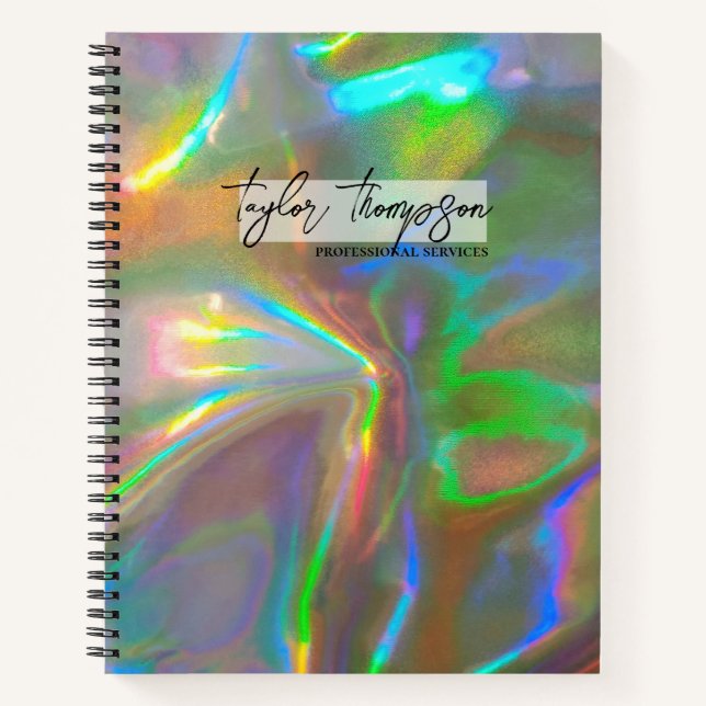 Holographie Or | Carnet d'entreprise moderne (Devant)