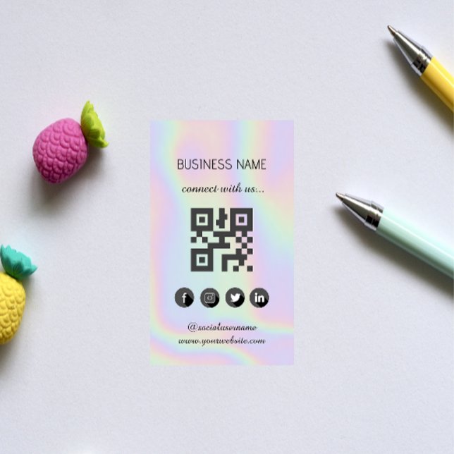Holographique -Médias sociaux QR Code Carte de vis (Créateur téléchargé)