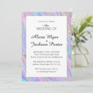 Holographique moderne Faire-part de mariage simple