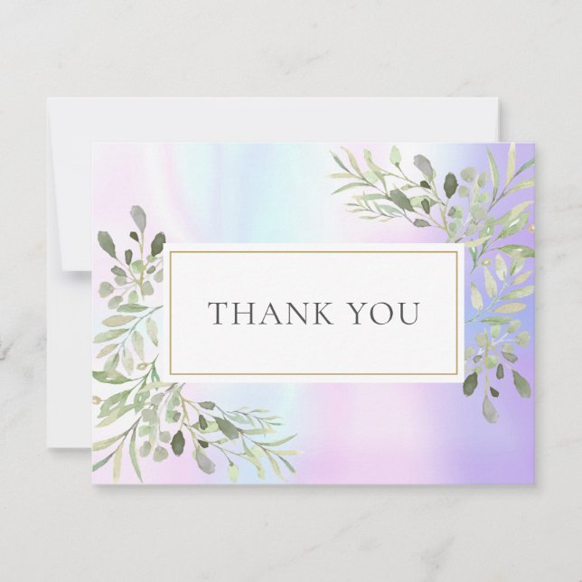 Holographique Spring Feuille Business Carte de rem (Devant)