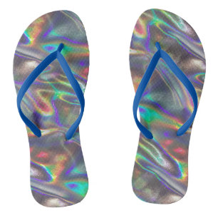 holographique tongs argenté chaussures sandales