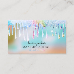 Holography Drips Glitter Unicorn Makeup Artist Business Card
